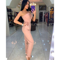 WW | Off Shoulder Sexy V-Ausschnitt Lange Hose Jumpsuit