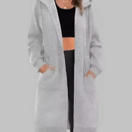 WW | Lässige Zip-Up Übergroße Lange Jacke