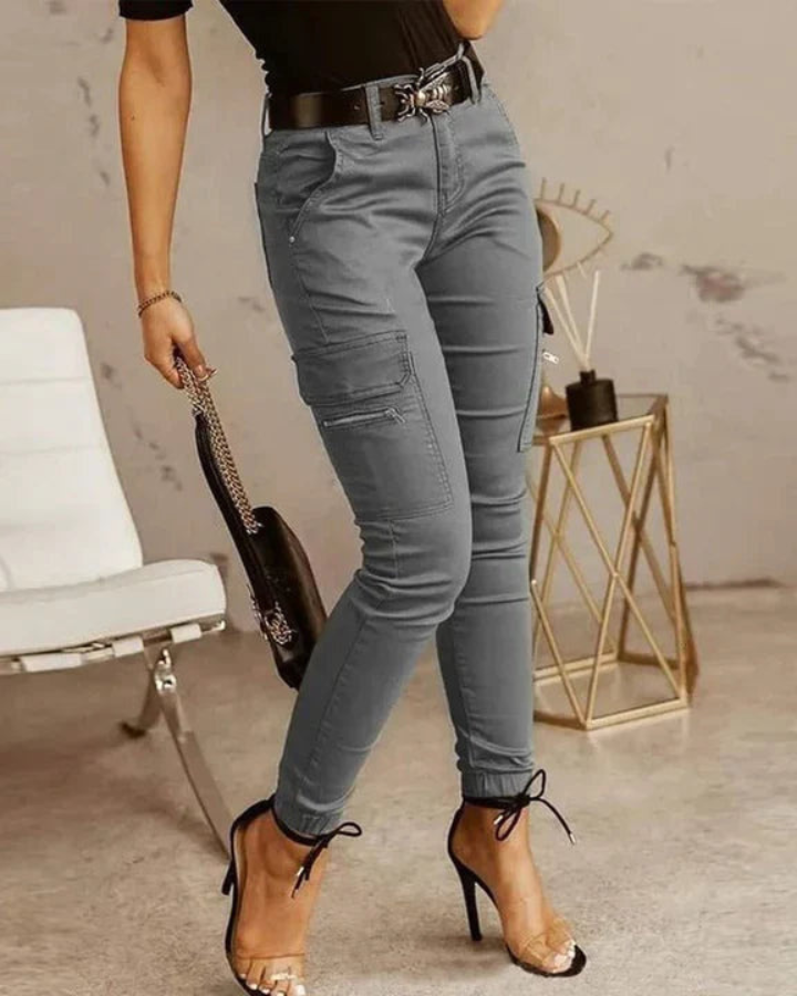 WW | Damen Hose Cargo Skinny Jeans Elastische Knöchelbündchen