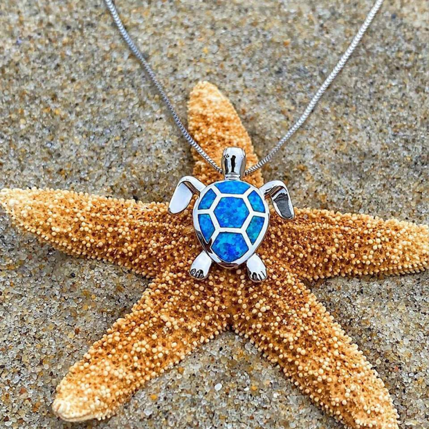 WW | Schildkröte Halskette + Ohrringe in Opal Und Silber Silber