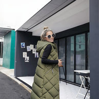 WW | Elegante Lange Steppweste Damen