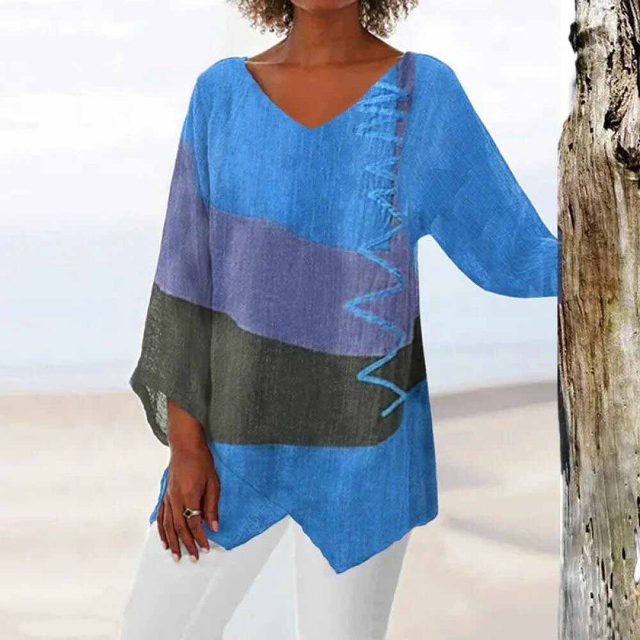WW | Dreifarbig Stilvolle Bluse