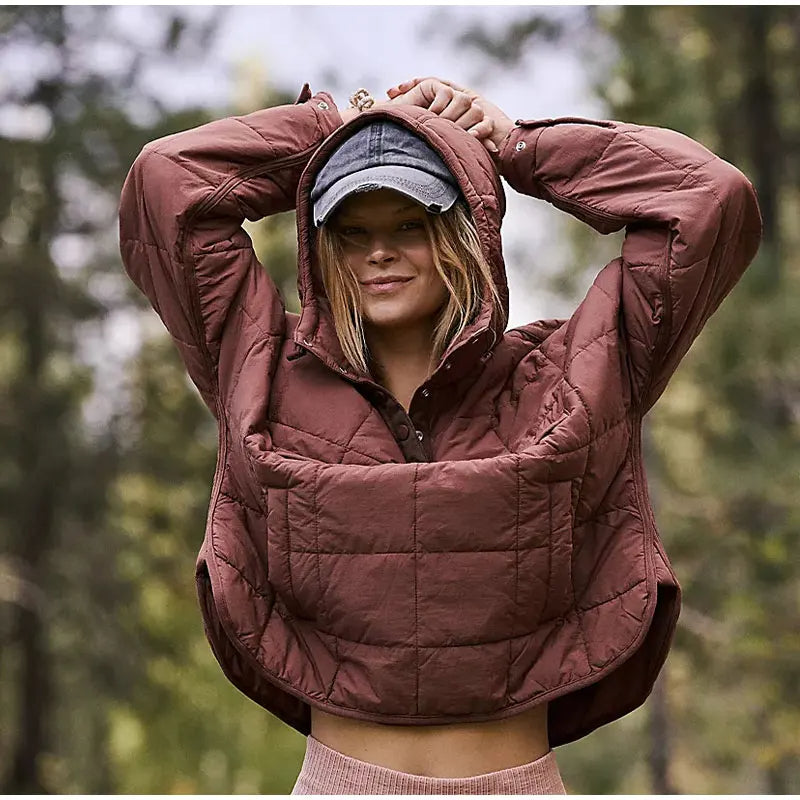 Damen Jacke, dünn wattiert und warm, mit Pullover-Schnitt