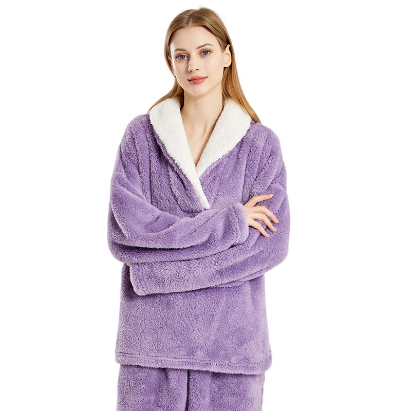 WOLFF | Elegantes Plüsch Weihnachten Pyjama-Set