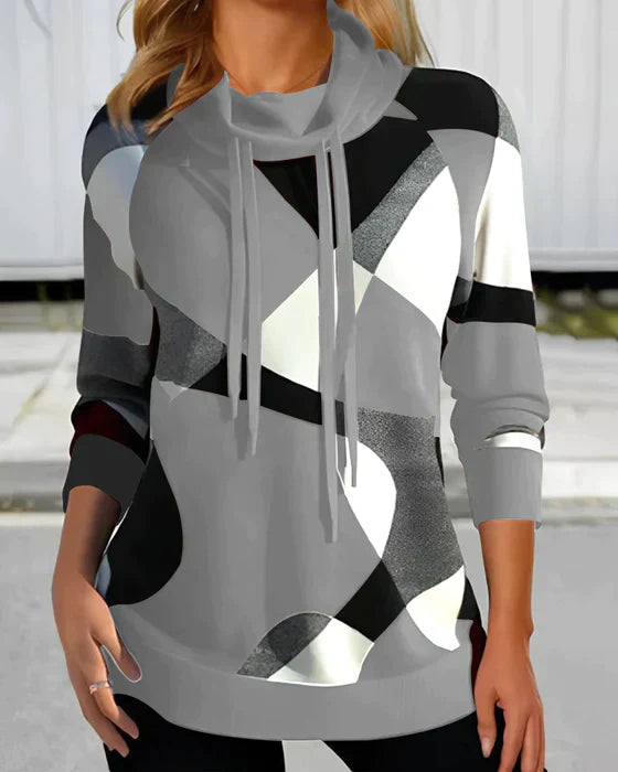 WW | Hoodie Mit Hohem Kragen Und Kontrastfarbe