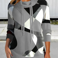 WW | Hoodie Mit Hohem Kragen Und Kontrastfarbe
