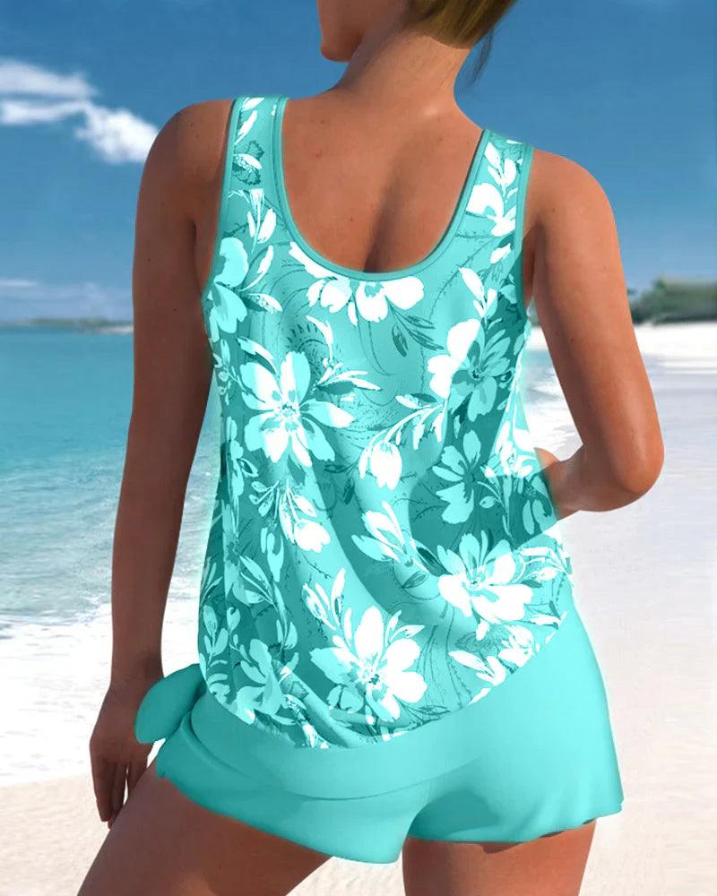 WW | Zweiteiliges Tankini Satz Mit Blumenmuster Für Damen