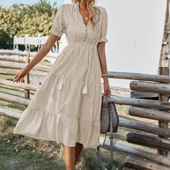 WW | Gestreiftes Midikleid Mit Quasten Für Damen