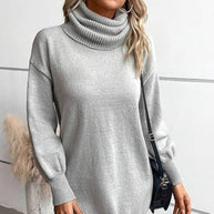 Cooler Rollkragen Lockere Strickpullover