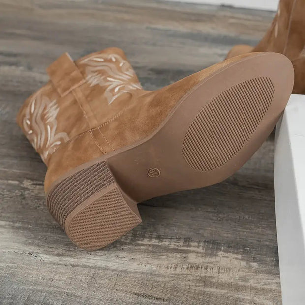 WW | Stilvolle Leder-Cowboy Damen Stiefel