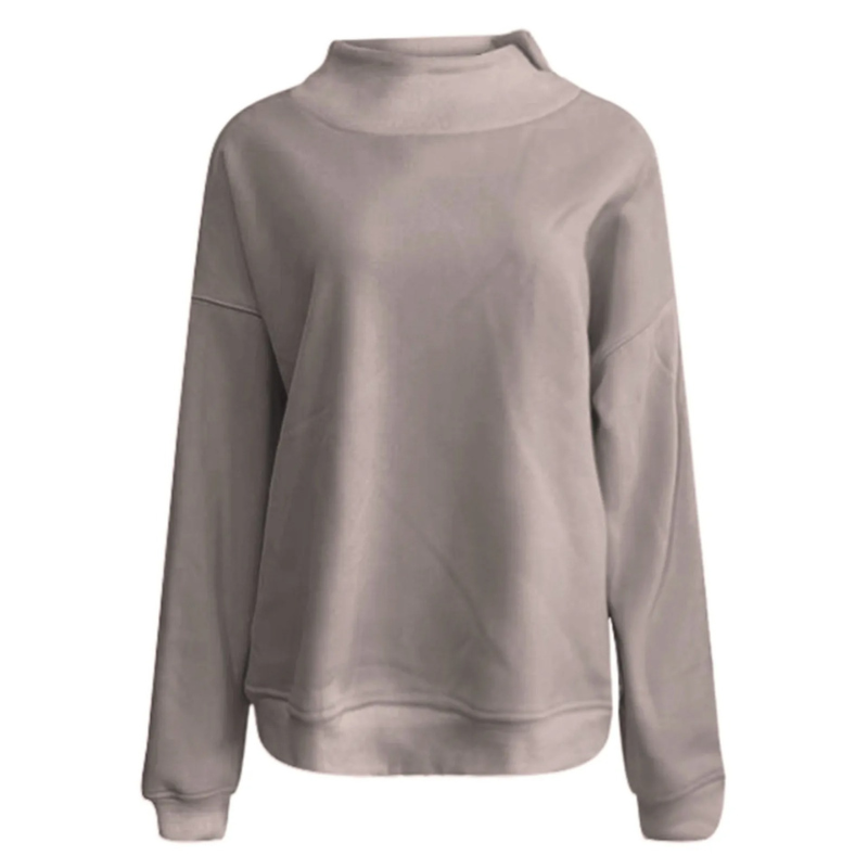 WW | Übergröße Hoher Kragen Damen Pullover Bequemer Lässig Stil