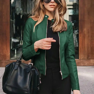 WW - Damen Leder Motorradjacke