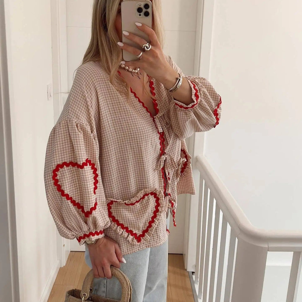 WW | Bluse mit Herz-Taschen