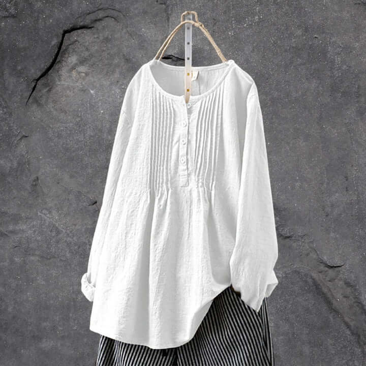 WW | Boho-Chic Bluse Shirt Mit Knopfleiste Und Rüschen