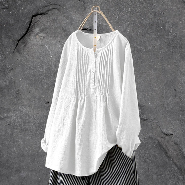 WW | Boho Chic Blusen Shirt Mit Knopfleiste & Raffung
