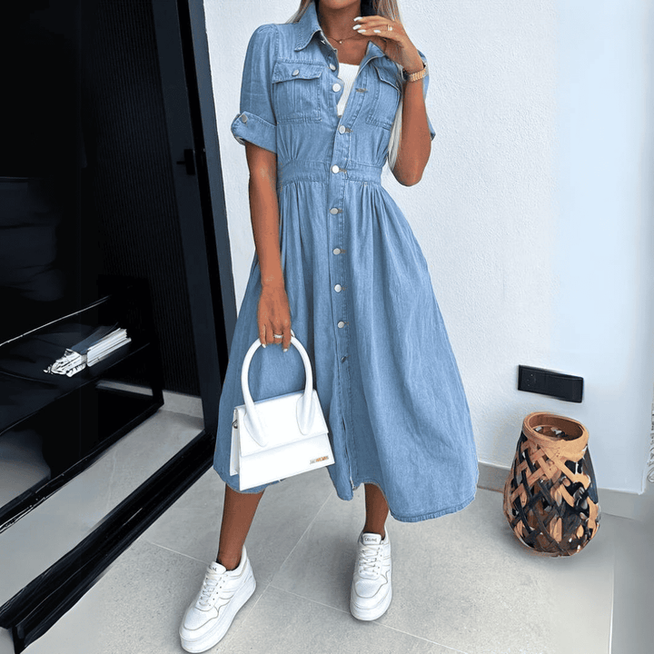 W&W Mode | Stylische Denim Midi Kleid
