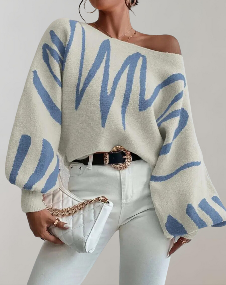 W&W Mode - Print Laternenärmel Off-Shoulder