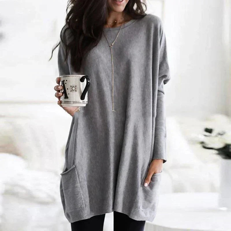 W&W Mode - Damen Oversized-Tunika Pullover für entspannten Komfort