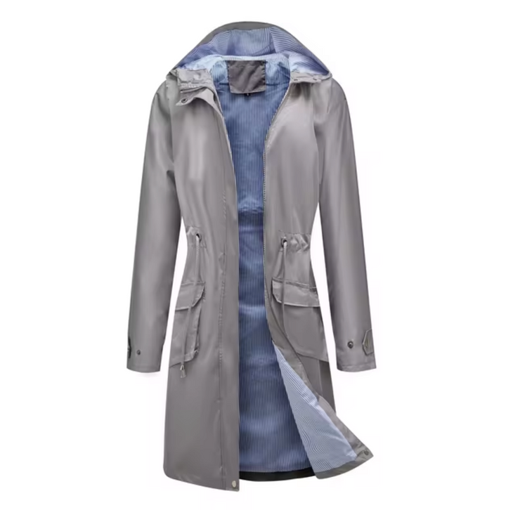 W&W Mode | Lange wasserdichte Jacke mit Kapuze für Damen