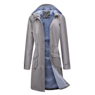 WW | Lange wasserdichte Jacke mit Kapuze für Damen