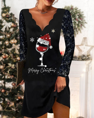 W&W Mode | Bequem Chic V-Ausschnitt Cheer Dress
