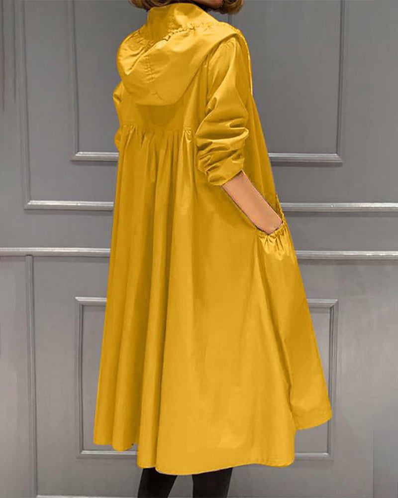 WW | Mid-length hooded jacket in Korean style