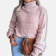 WW | Rollkragenpullover - Weiches Strickmaterial - Gerippte Optik - Lockere Passform - Langärmlig