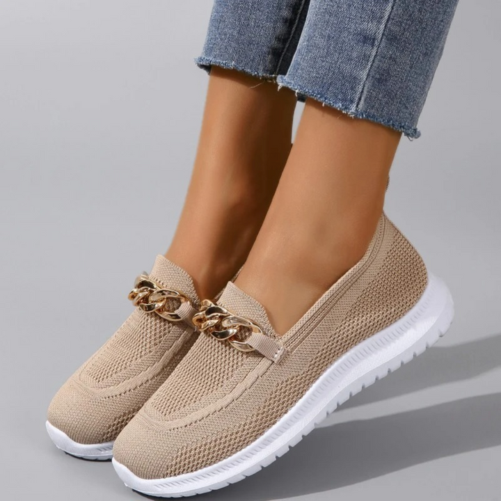 W&W Mode | Einfarbiges Mesh Atmungsaktive Damen Slip Ons