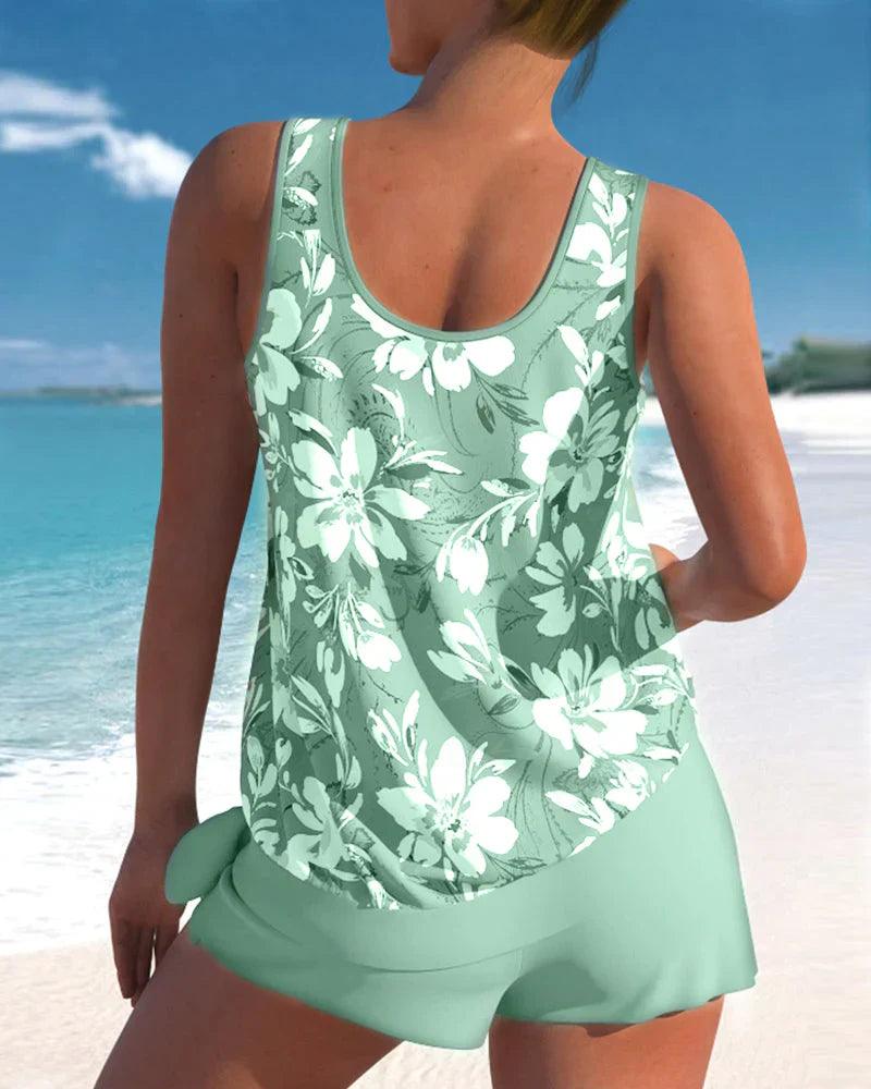 WW | Zweiteiliges Tankini Satz Mit Blumenmuster Für Damen