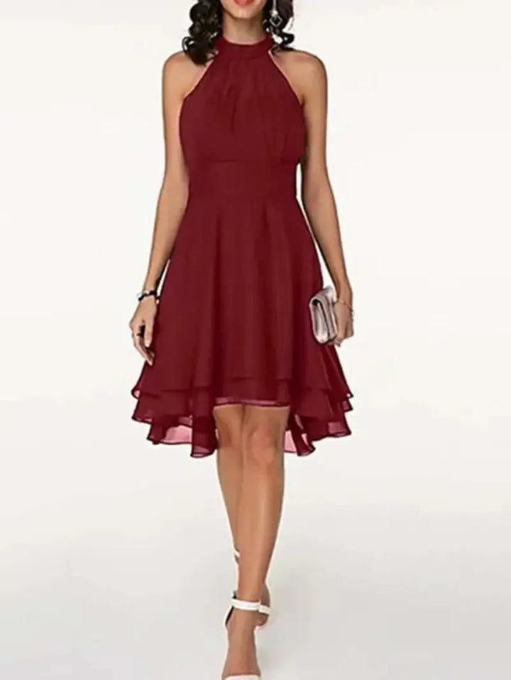 W&W Mode | Elegante Ärmelloses Chiffon Kleid