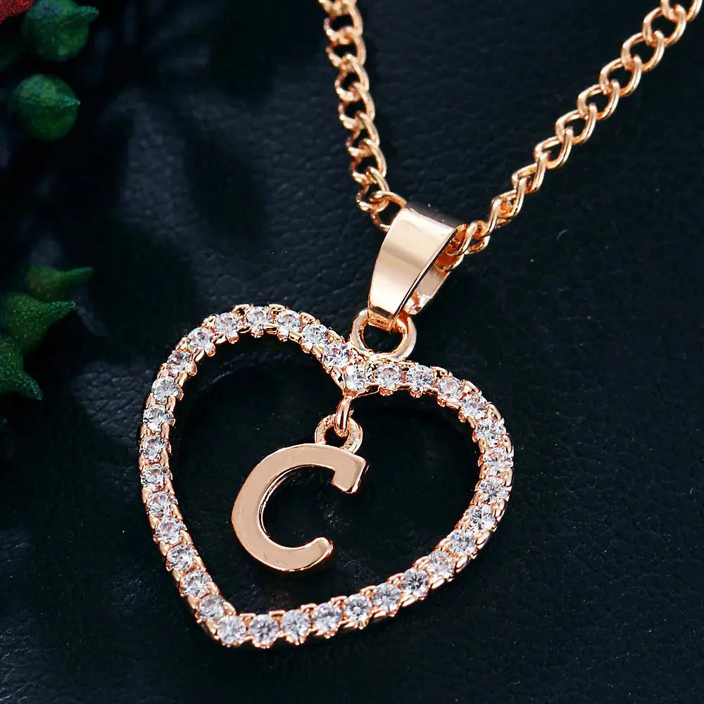 WW | Buchstaben Zirkon Liebe Kette Schmuck Anhänger