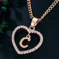 WW | Buchstaben Zirkon Liebe Kette Schmuck Anhänger