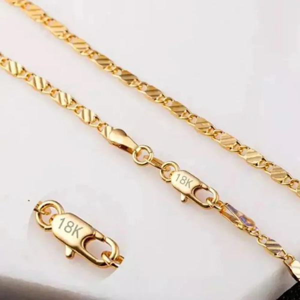 WW | 18k Goldene Kette 2mm 925 Sterling Silberkette
