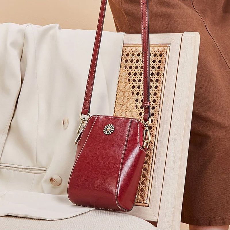 W&W Mode | Elegante Leder Umhängetasche
