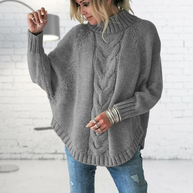 WW - Damen grob gestrickter Rollkragenpullover