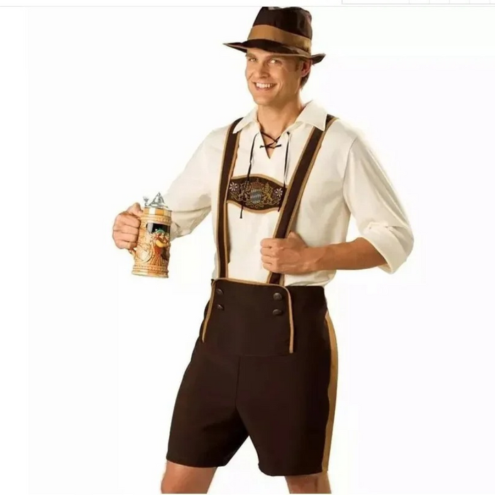 W&W Mode | Lederhosen Duo Satz Für Herren Mit Hemd Bayerische Festbekleidung