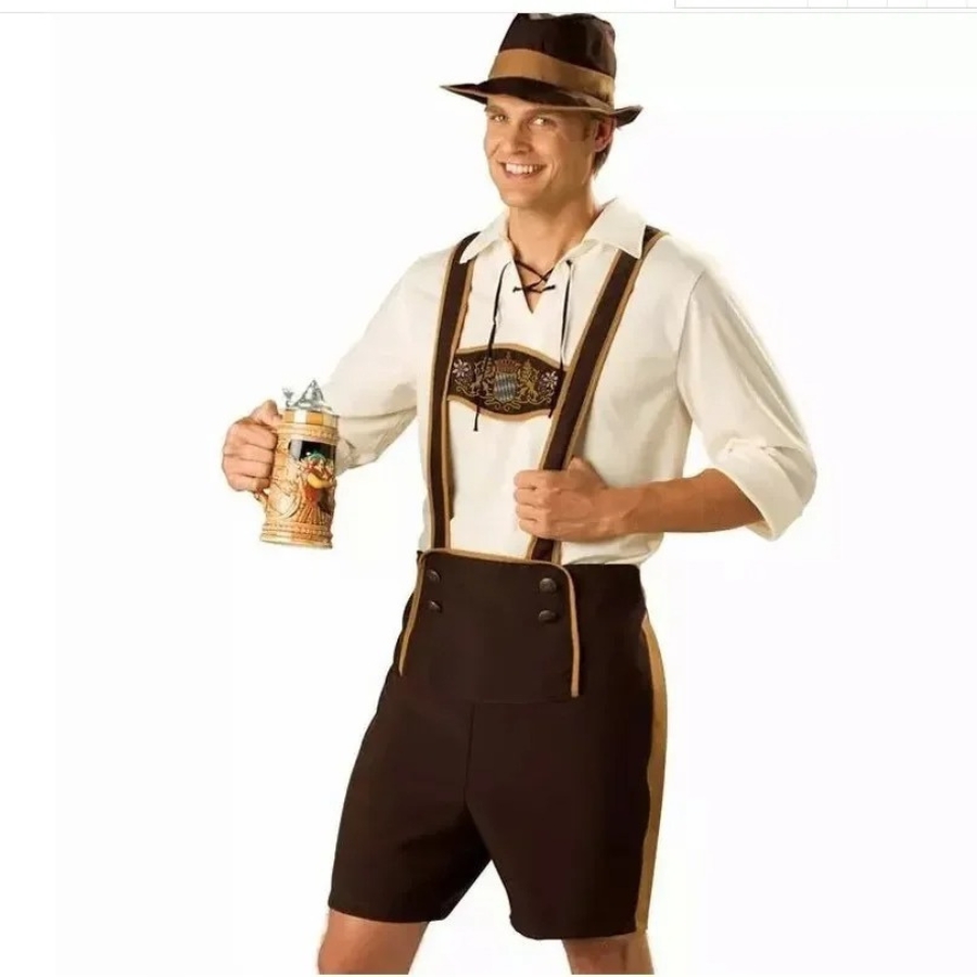 WW | Lederhosen Duo Satz Für Herren Mit Hemd Bayerische Festbekleidung