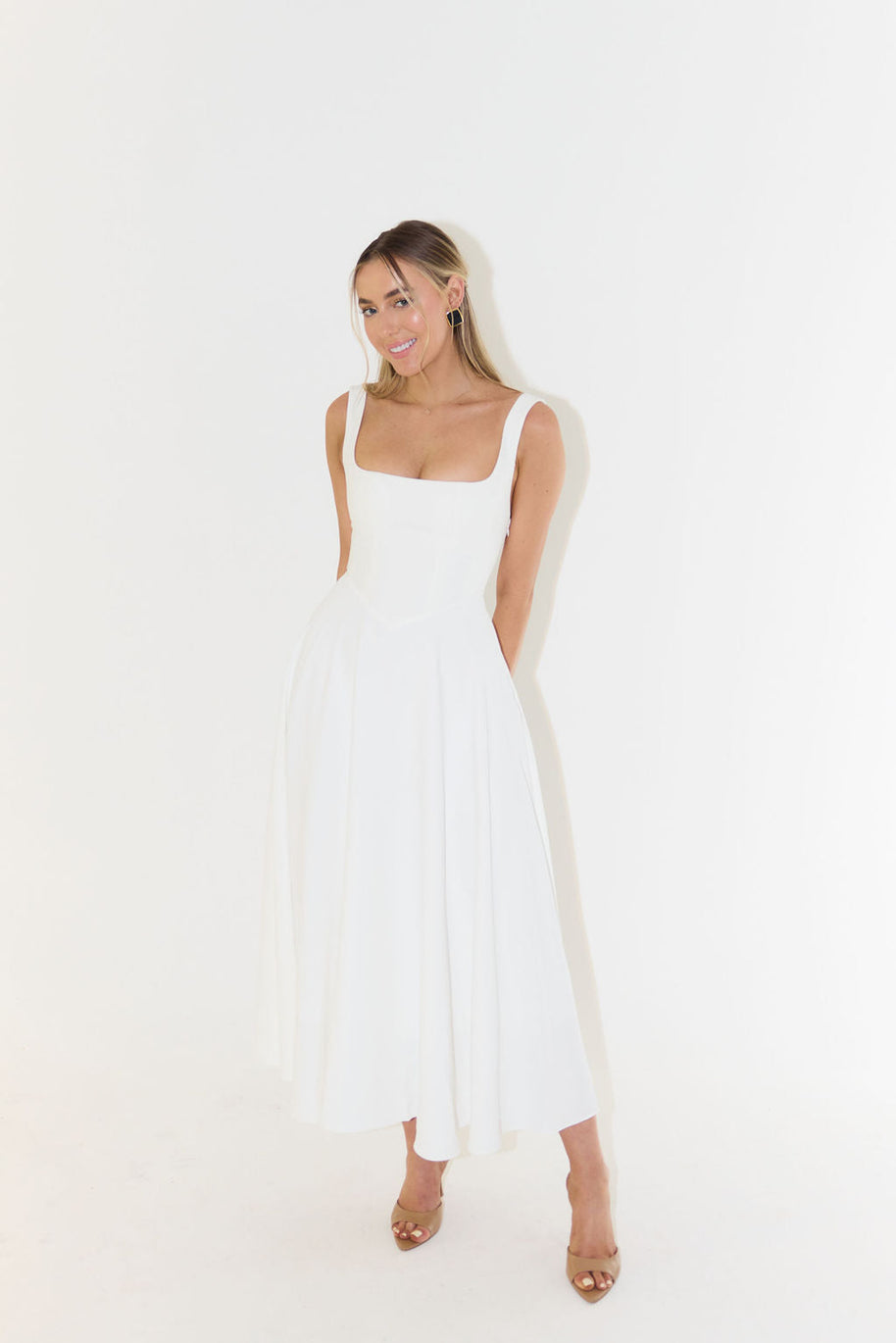 WW | Midikleid mit quadratischer Ausschnitt