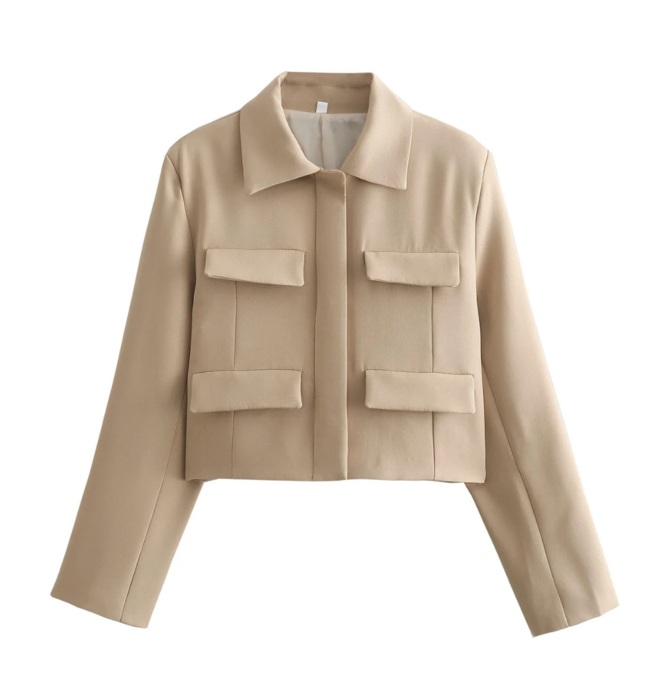 W&W Mode | Bomberjack Damen Kurzjacke mit Vier Fronttaschen und Minimalistischem Design