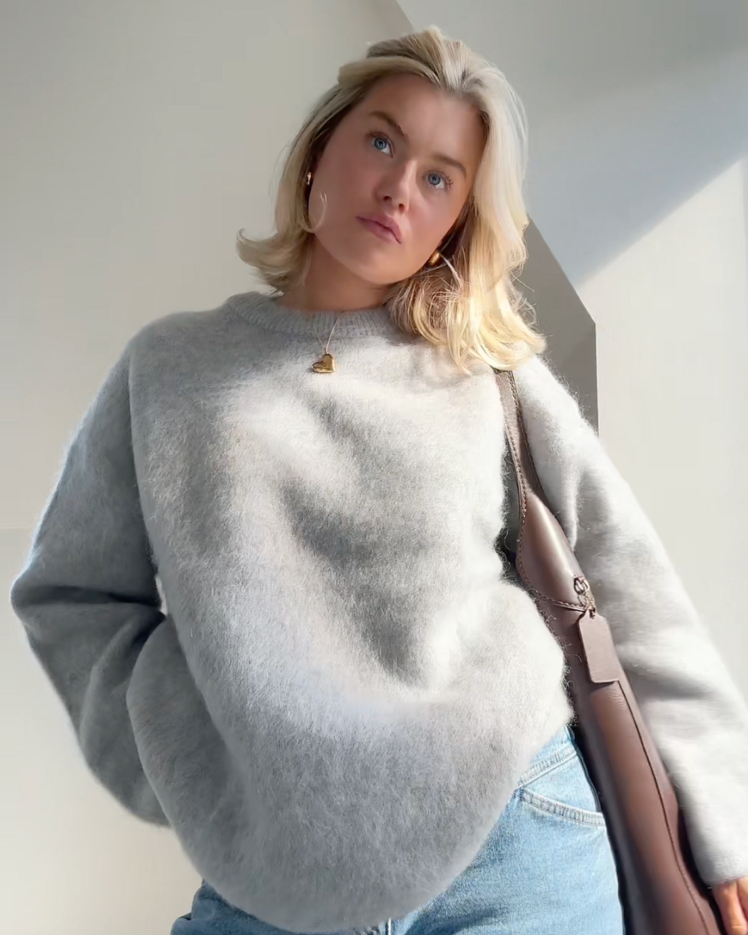 WW | Mohair Mischpullover mit Rundhalsausschnitt