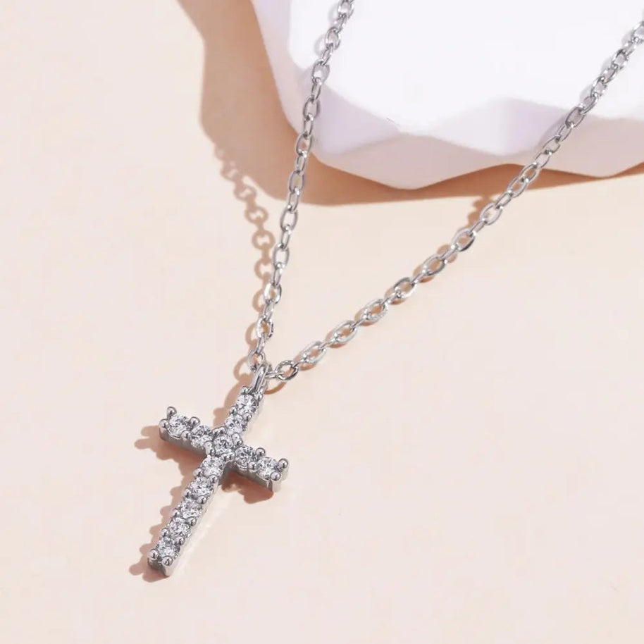 WW | Eingelassene Kreuz Halskette Anhänger Schmuck Für Damen
