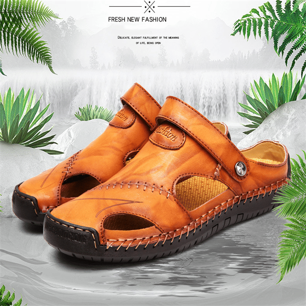 W&W Mode | Herren Sandalen Hergestellt aus Sehr Weichem Leder, Das Atmungsaktiven Komfort Unter J Edem Outdoor Abenteuer Gewährleistet.