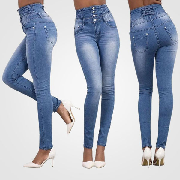 Bequeme Jeans mit hoher Taille