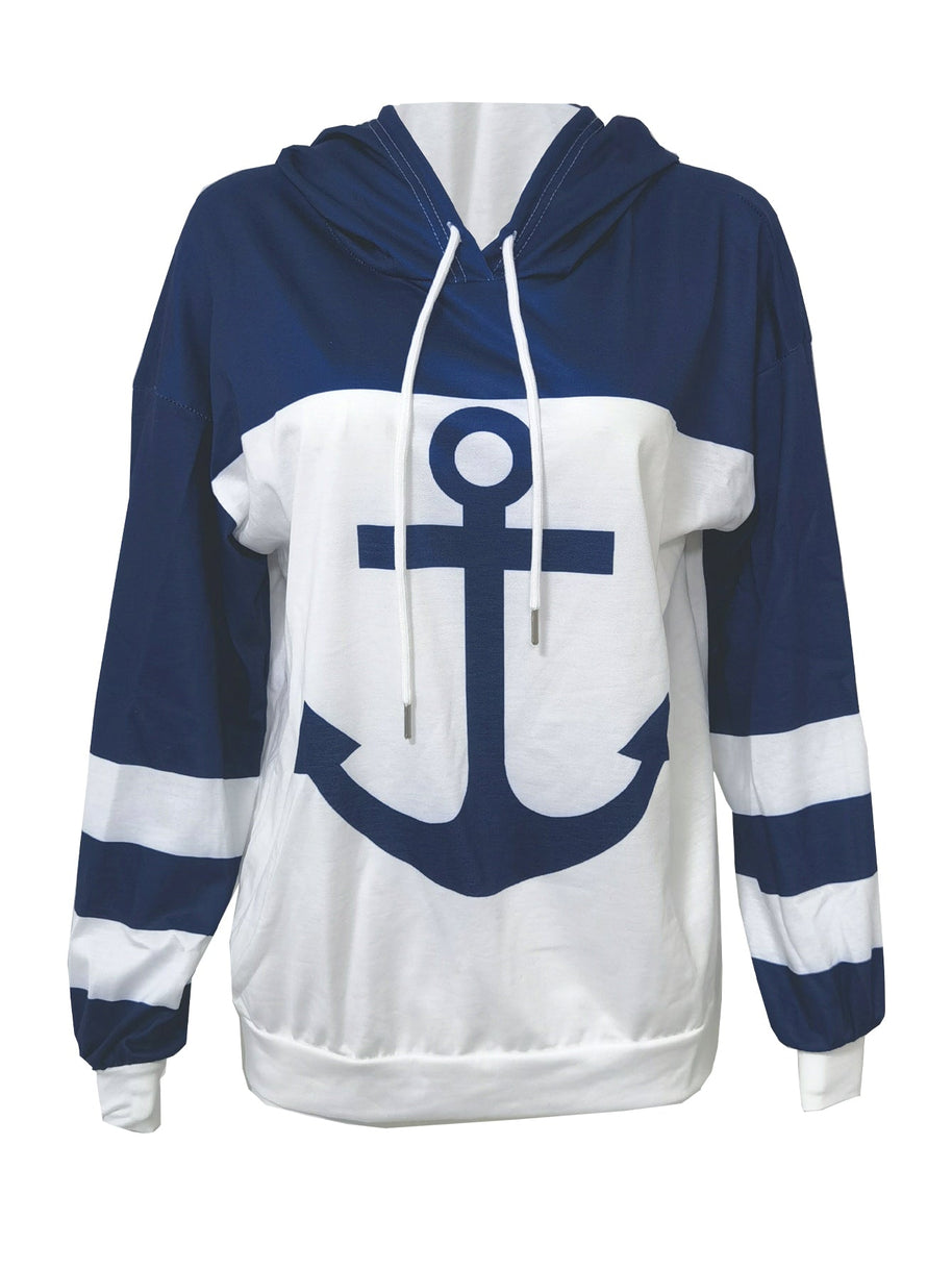 WW | Colorblock-Hoodie mit Anker-Print
