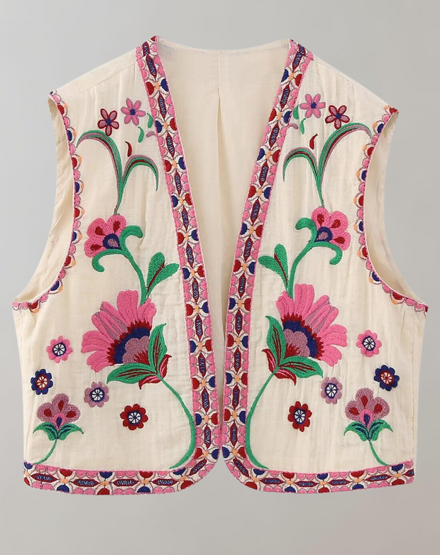 WW | Weste Mit Blumenstickerei Jacken