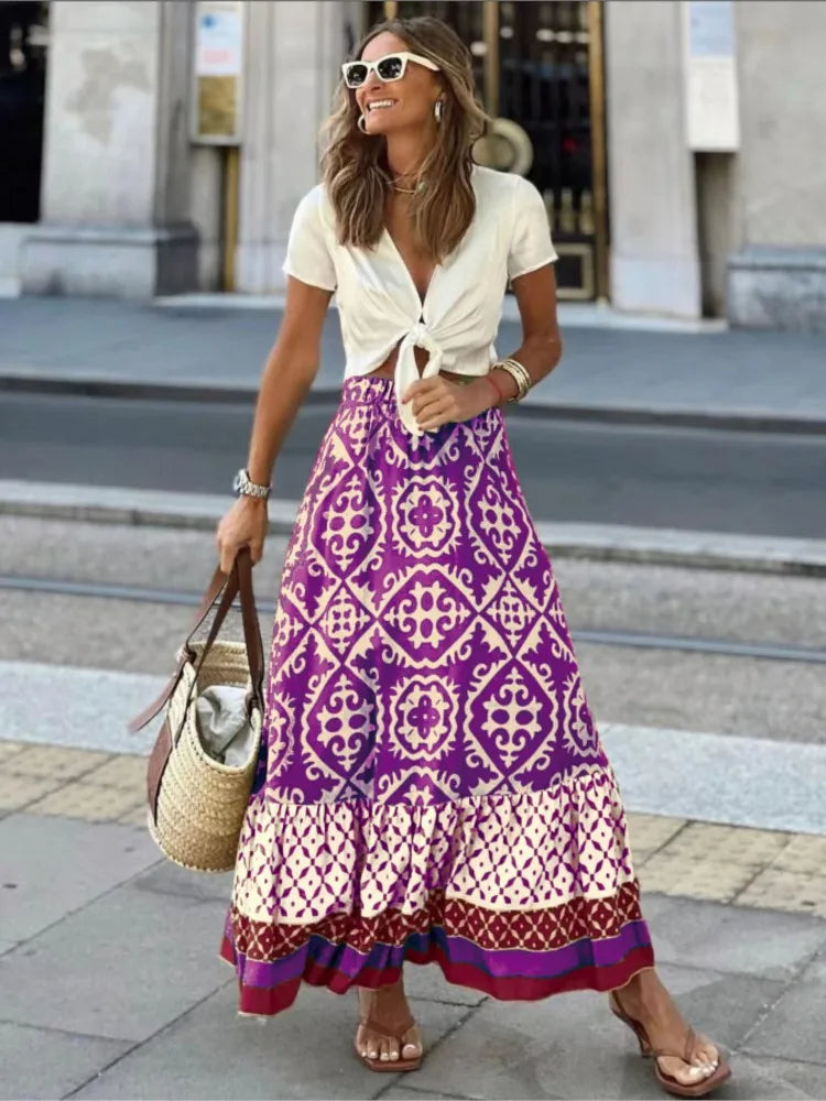 W&W Mode | Boho Rock Mit Elastischem Bund Damen