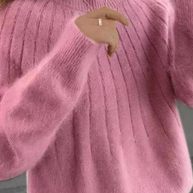 Flauschiger Kaschmirmischung gestrickter Pullover