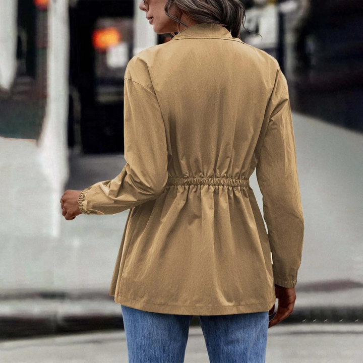 W&W Mode - Damen khaki lässige Kordelzugjacke