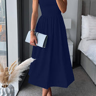 WW | Spaghetti-Träger A-Linie Midi Kleid