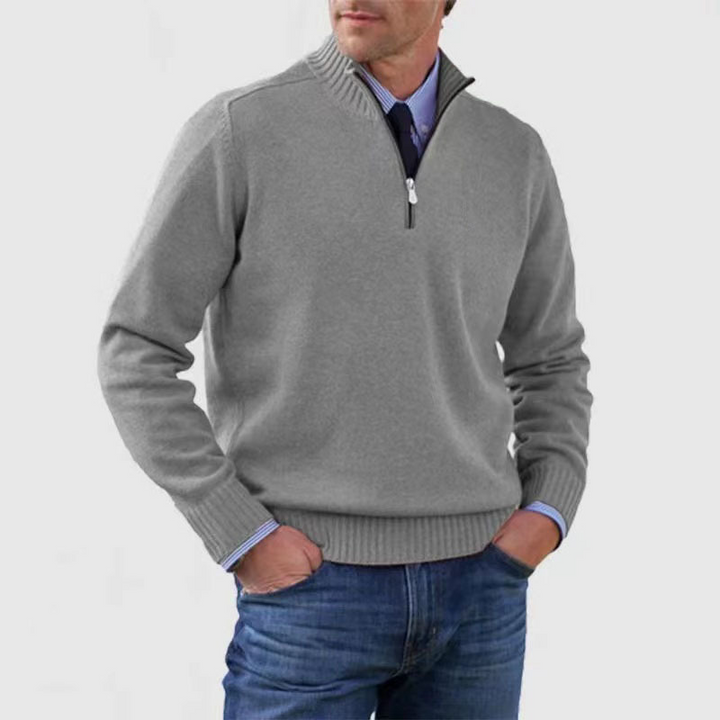 W&W Mode | Herrenpullover Mit Halbem Reißverschluss